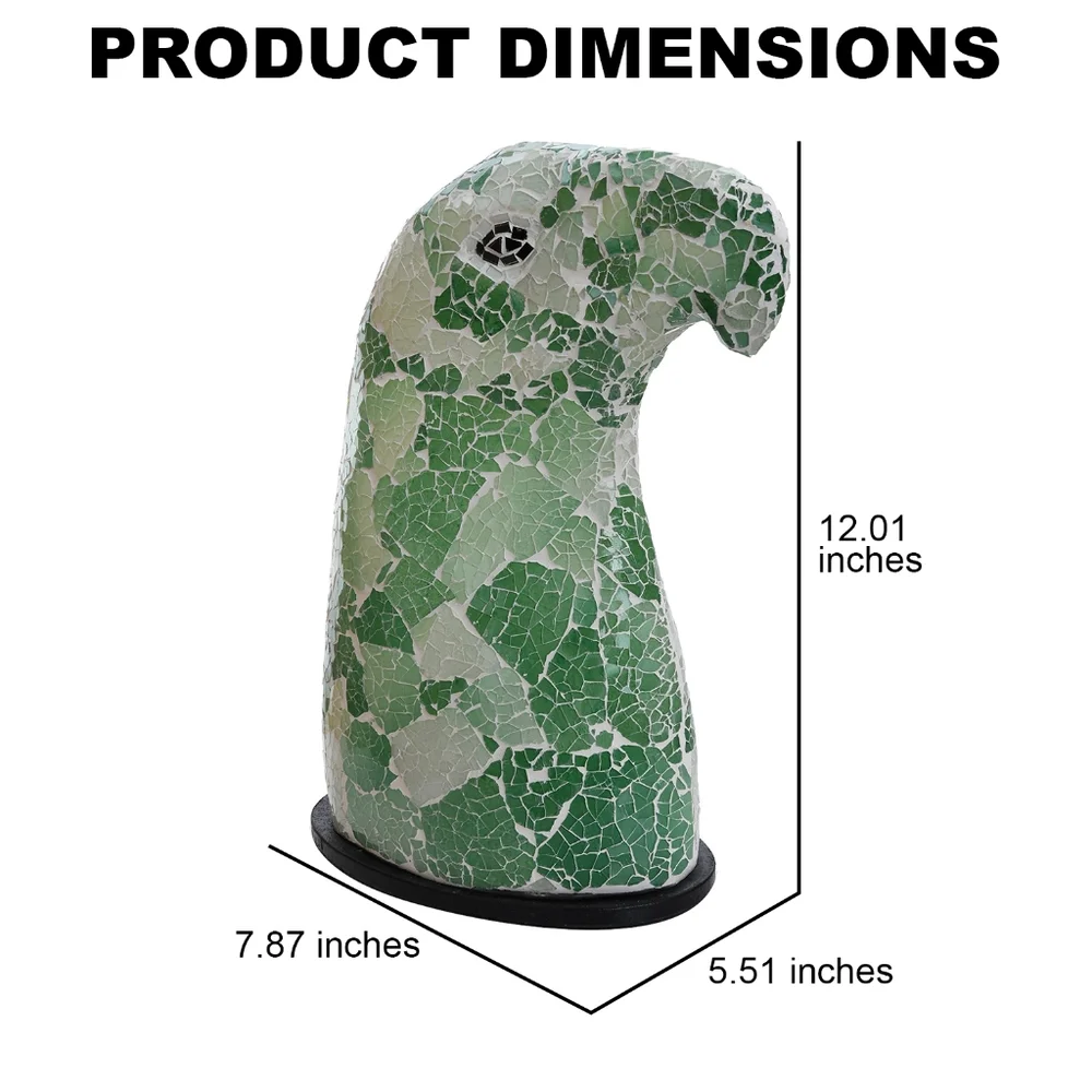 Green Mosaic Glass Eagle Lamp